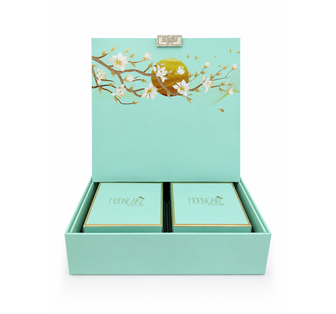 Mint Green Magnolia Mooncake Gift Box