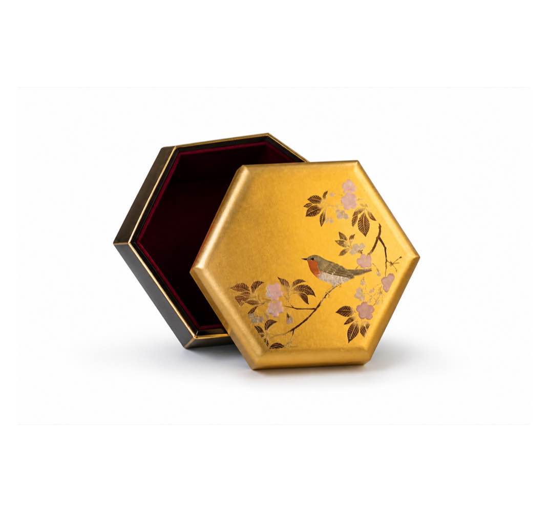 Gold Hexagonal Bird Gift Box