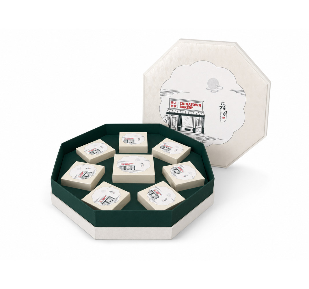 Chinatown Bakery Ivory Octagonal Mooncake Gift Box