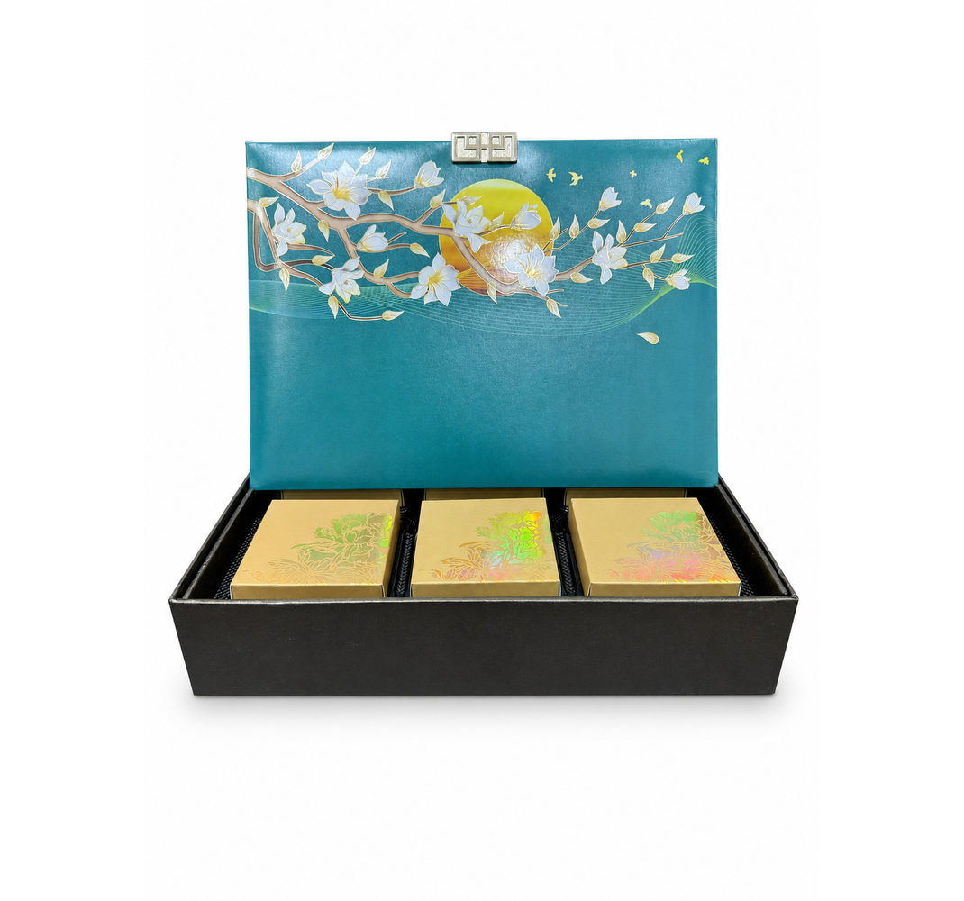 Deep Teal Magnolia Mooncake Gift Box