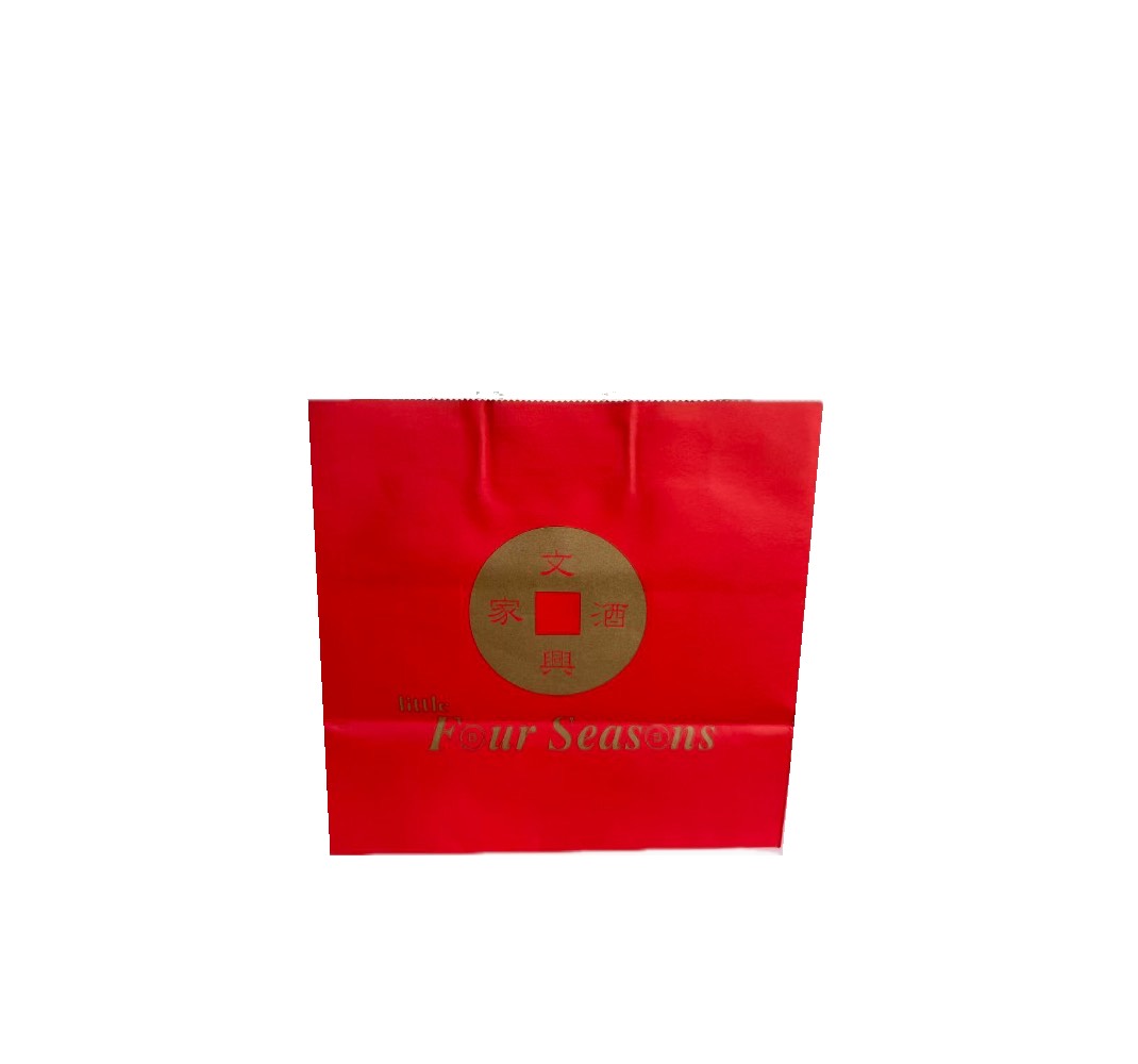 Four Seasons Red-and-Gold Paper Gift Bag