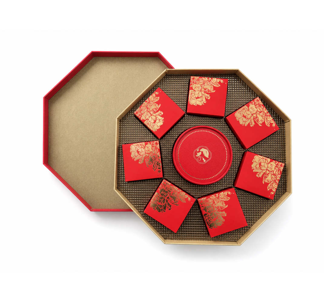 Oriental Charm Red Octagonal Mooncake Gift Box