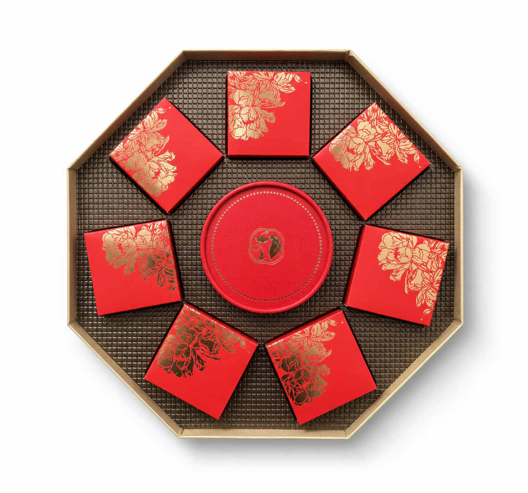 Oriental Charm Red Octagonal Mooncake Gift Box