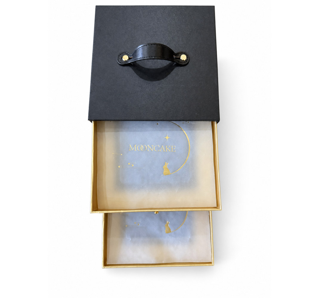Royal China Black-and-Gold Two-Drawer Mooncake Gift Box