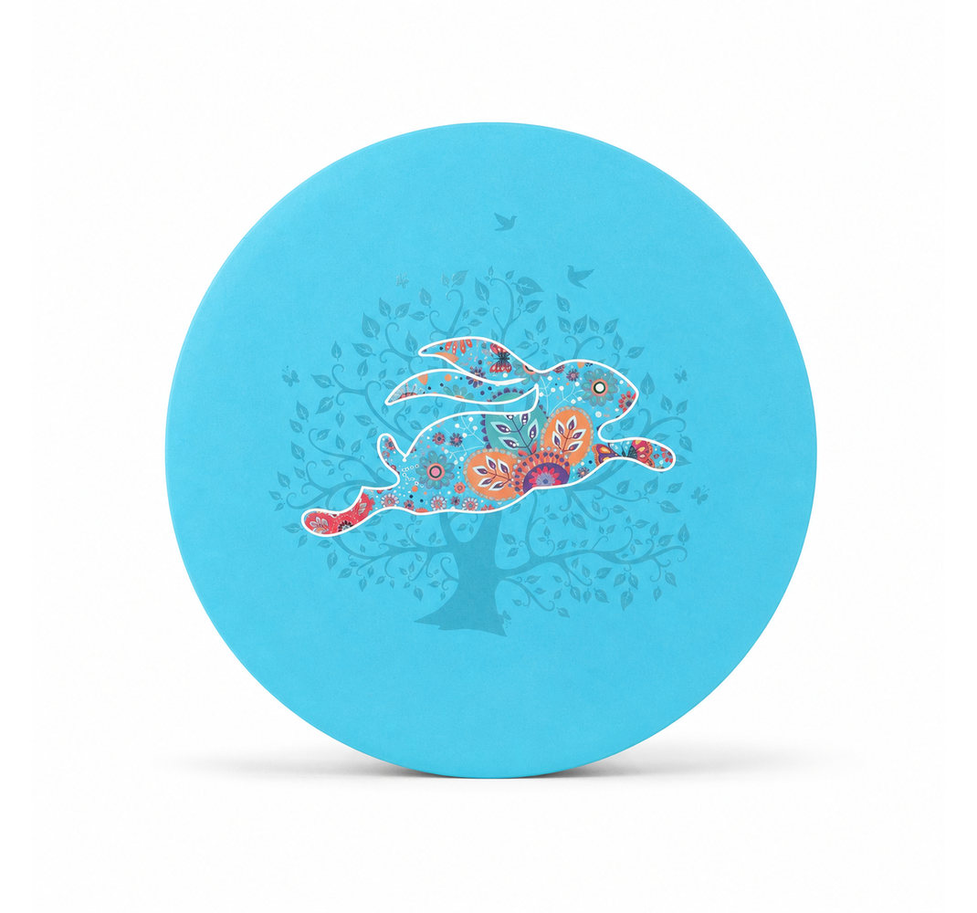Blue Rabbit Round Mooncake Gift Box