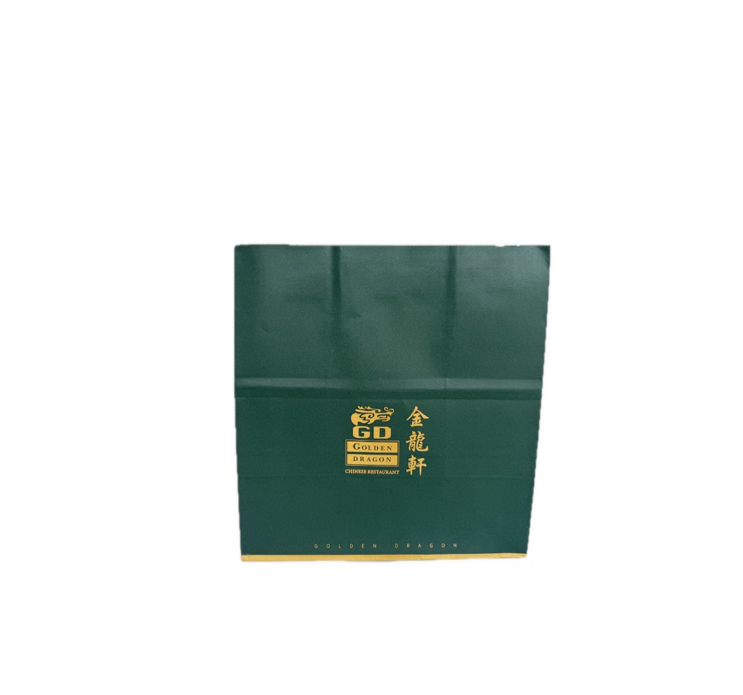 Golden Dragon Deep Green Paper Gift Bag