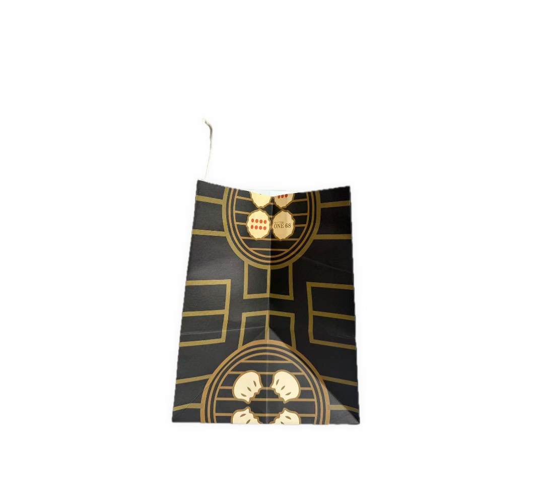 Royal China Black-and-Gold Paper Gift Bag