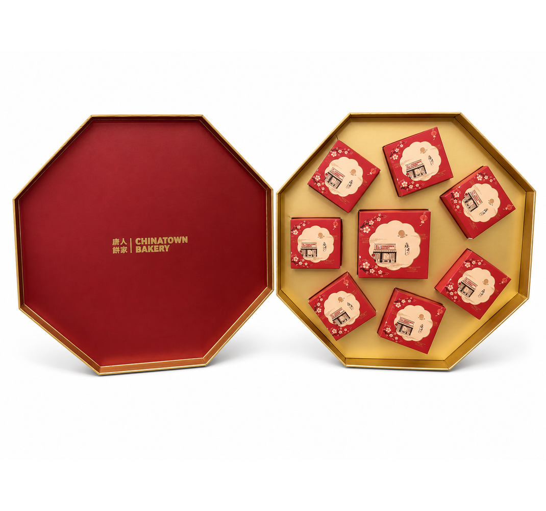 Chinatown Bakery Red-and-Gold Octagonal Mooncake Gift Box